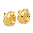 14K Polished and Brushed Hoop Earrings