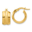 14K Polished and Brushed Hoop Earrings