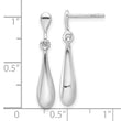 14K White Gold Polished Teardrop Post Dangle Earrings