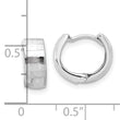 14K White Gold Polished and Diamond-cut Huggie Hoop Earrings