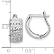 14K White Gold Polished and Diamond-cut Omega Back Earrings