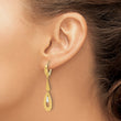 14K Two-tone Polished Teardrop Dangle Leverback Earrings