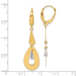 14K Two-tone Polished Teardrop Dangle Leverback Earrings