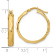 14K Polished Twisted Round Hoop Earrings