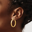 14K Polished Twisted Round Hoop Earrings