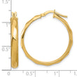 14K Polished Twisted Round Hoop Earrings
