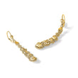 14K Polished Textured and Dia-cut Beaded Leverback Earrings - Birthstone Company