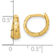 14K Polished and Diamond-cut Huggie Hoop Earrings