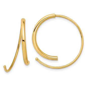14K Polished Round Curved Threader Earrings