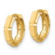 14K Polished and Diamond-cut Huggie Hoop Earrings