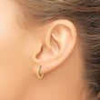 14K Polished and Textured Huggie Hoop Earrings