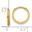 14K Polished and Textured Huggie Hoop Earrings
