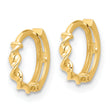 14K Polished Twisted Huggie Hoop Earrings