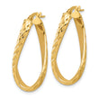 14K Polished and Diamond-cut Twist Hoop Earrings