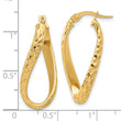 14K Polished and Diamond-cut Twist Hoop Earrings