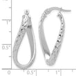 14K White Gold Polished and Diamond-cut Twist Hoop Earrings