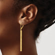 14K Polished and Diamond-cut Bar Dangle Leverback Earrings - Birthstone Company