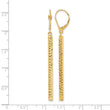 14K Polished and Diamond-cut Bar Dangle Leverback Earrings - Birthstone Company
