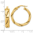 14K Polished and Textured Braided Hoop Earrings