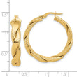 14K Polished and Textured Braided Hoop Earrings