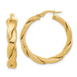 14K Polished and Textured Braided Hoop Earrings