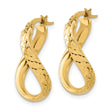 14K Polished and Diamond-cut Twist Hoop Earrings