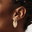 14K Tri-color Polished Twist Hoop Earrings