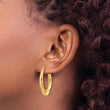 14K Polished Hollow Oval Twist Hoop Earrings