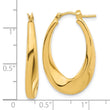 14K Polished Hollow Oval Twist Hoop Earrings
