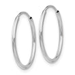 14k White Gold Polished Endless Tube Hoop Earrings