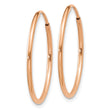 14k Rose Gold 1.2mm Polished Endless Hoop Earrings
