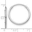 14k White Gold Polished Endless Tube Hoop Earrings