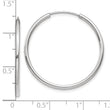 14k White Gold Polished Endless Tube Hoop Earrings