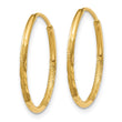 14k 1.25mm Diamond-cut Endless Hoop Earring
