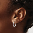 14k White Gold 1.5mm Polished Endless Hoop Earrings