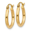 14k Polished 2x15mm Polished Hoop Earrings