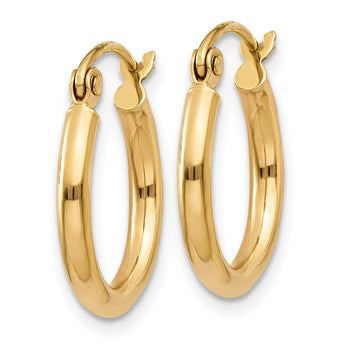 14k Polished 2x15mm Polished Hoop Earrings