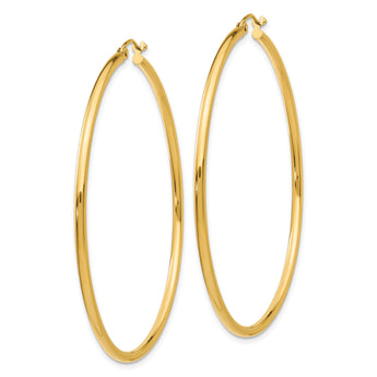 14k Polished 2x55mm Polished Hoop Earrings