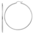 14k White Gold Polished 2x60mm Polished Hoop Earrings