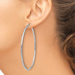 14k White Gold Polished 2x65mm Polished Hoop Earrings