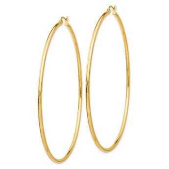 14k Polished 2x75mm Polished Hoop Earrings