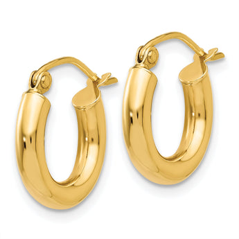 14k Polished 3mm Polished Hoop Earrings