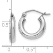 14k White Gold Polished 3mm Polished Hoop Earrings