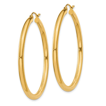 14k Polished 3mm Polished Hoop Earrings