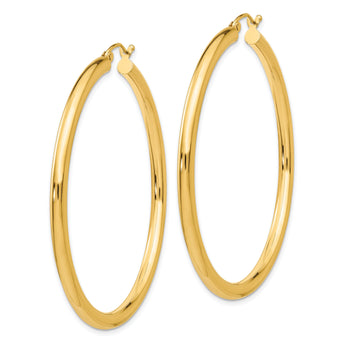 14k Polished 3mm Polished Hoop Earrings