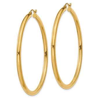 14k Polished 3mm Polished Hoop Earrings