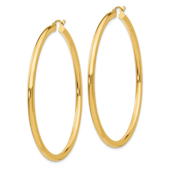 14k Polished 3mm Polished Hoop Earrings