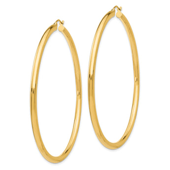 14k Polished 3mm Polished Hoop Earrings