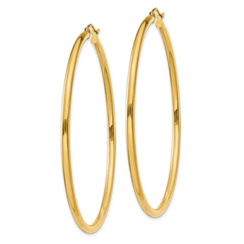 14k Polished 2.5mm Polished Hoop Earrings