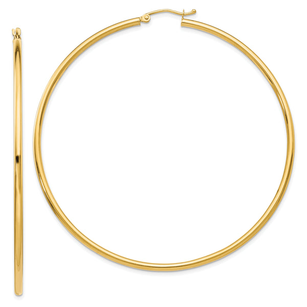 14k Polished 2.5mm Polished Hoop Earrings